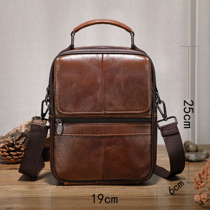 Men's Shoulder Bag Cowhide Large Capacity Casual Business Bag Fashion Handbag Men's Crossbody Bag 