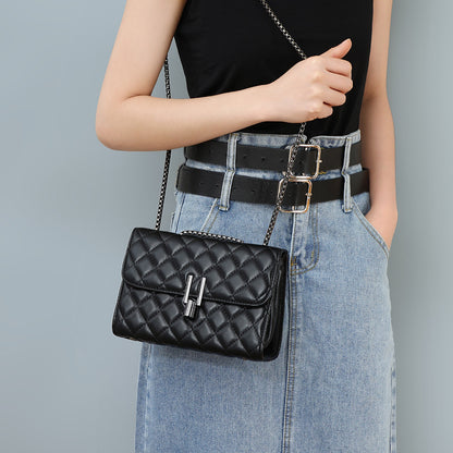 Women's crossbody bag Check pattern chain bag Stylish casual square bag Shoulder bag that goes with anything. Pochette