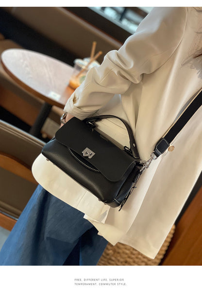 Genuine leather women's bag Stylish handbag Boston bag that goes with anything Large capacity commuting shoulder bag.Pochette