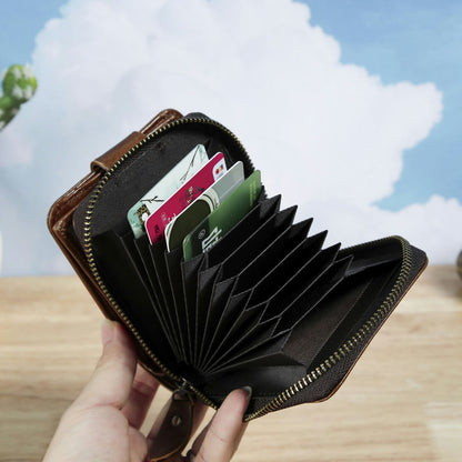 Men's Short Wallet Korean Fashion Multifunctional Zipper Business Coin Card Holder Men's Wallet 