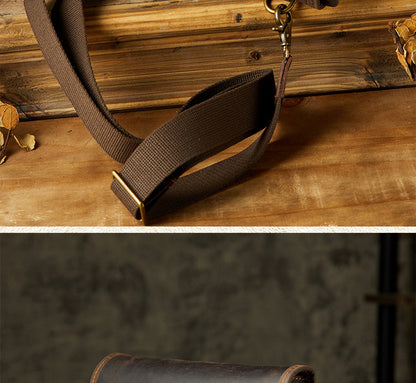 Men's Shoulder Bag Handmade Genuine Cowhide Leather Fashion Crossbody Bag for Men 