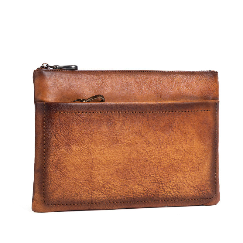 Men's Clutch Bag Cowhide Retro Casual Handbags for Men 