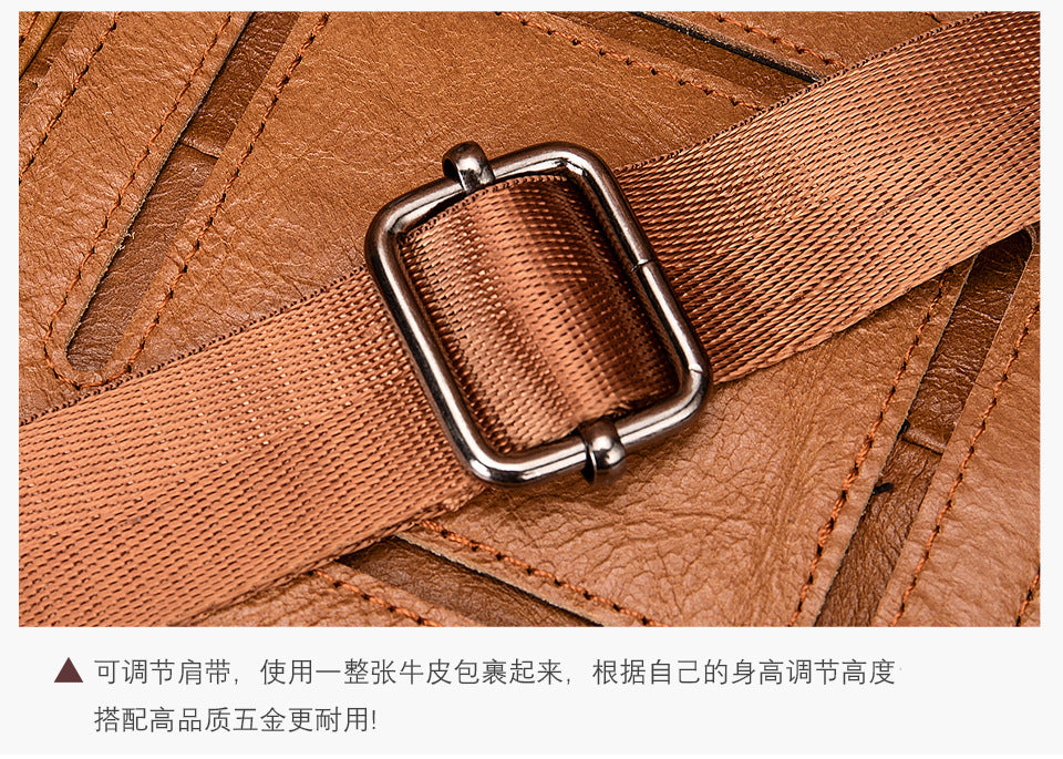 Men's Waist Pouch Cowhide Genuine Leather Retro Fashion Casual Outdoor Men's Bag 