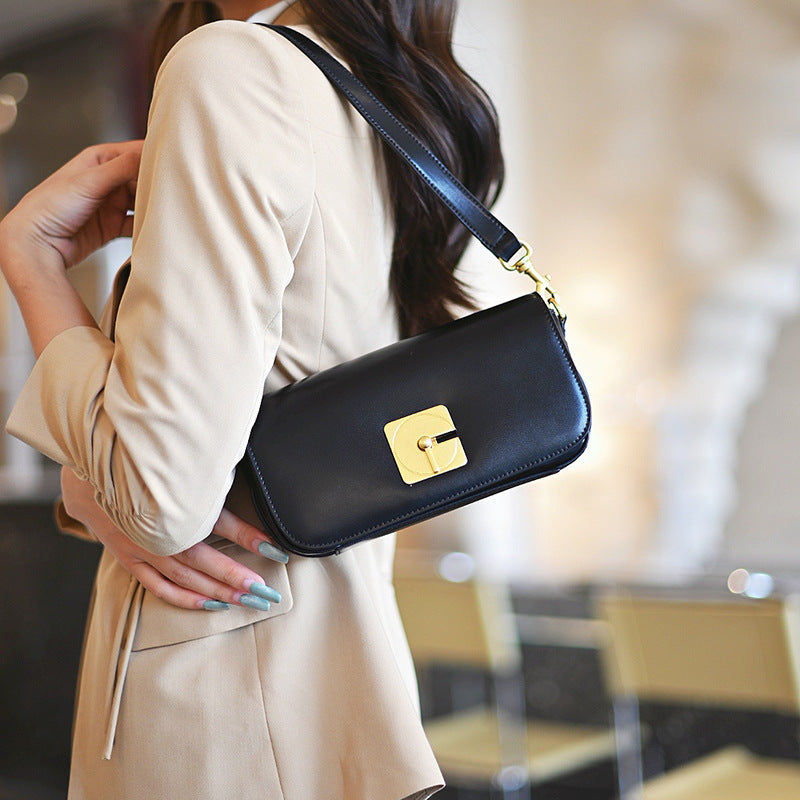 Ladies Underarm Bag Women Luxury Genuine Leather Pouch Bag Fashion Shoulder Bag.Pochette