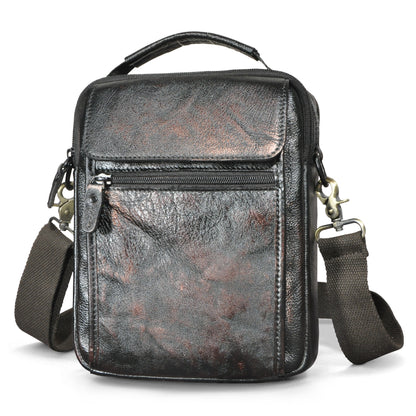 Men's Shoulder Bag Cowhide Genuine Leather Retro Travel Outdoor Crossbody Bag for Men 