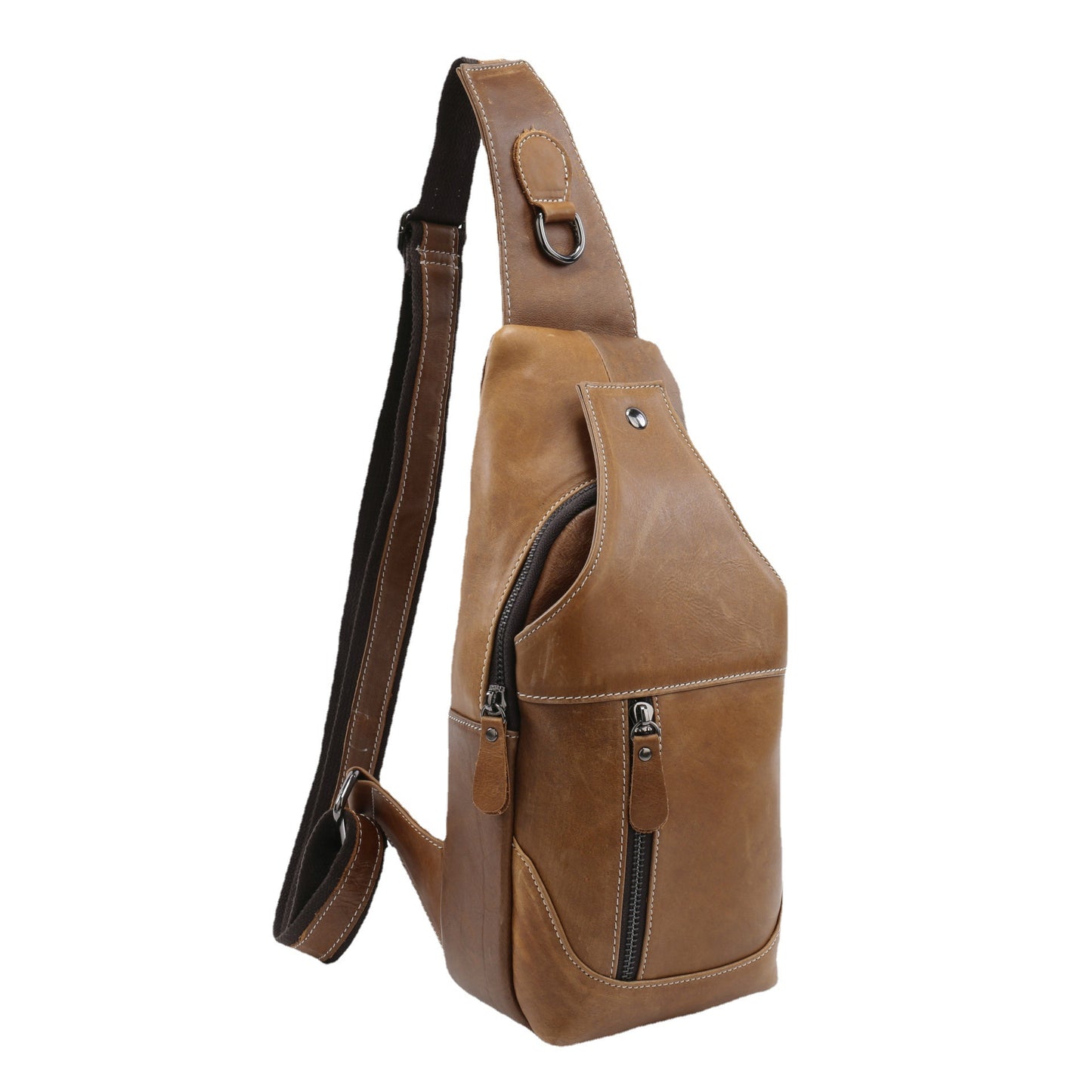 Men's Bust Bag Cowhide Genuine Leather Casual Fashion Sports Crossbody Bag for Men Shoulder Bag 