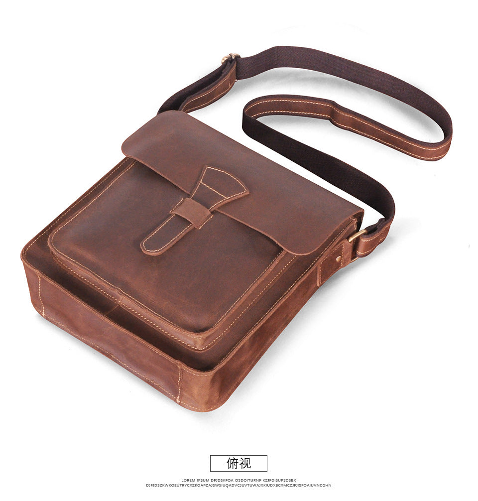 Men's Briefcase Genuine Cowhide Leather Crossbody Bag Retro Business Men Shoulder Bag Computer Bag 