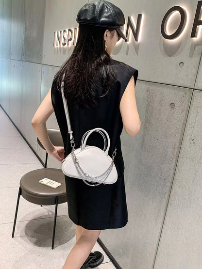 Women's handbag crossbody bag genuine leather triangular chain bag luxury fashion irregular handbag.bag