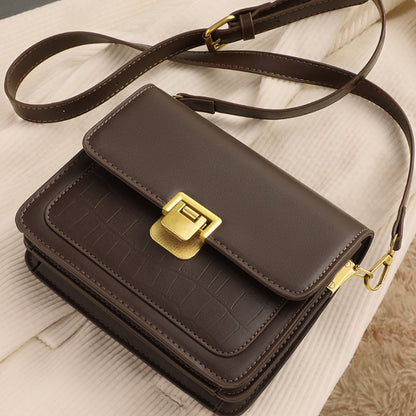 Women's bag Crossbody bag Underarm pouch Luxury genuine leather square bag Fashion Shoulder bag that goes with anything.Pochette