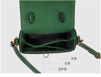 Genuine leather mobile bag ladies mini crossbody bag trend vertical type cowhide simple shoulder bag. pochette