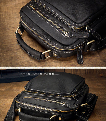 Men's Shoulder Bag Handmade Original Cowhide Genuine Leather Casual Korean Fashion Men's Crossbody Bag Handbag 