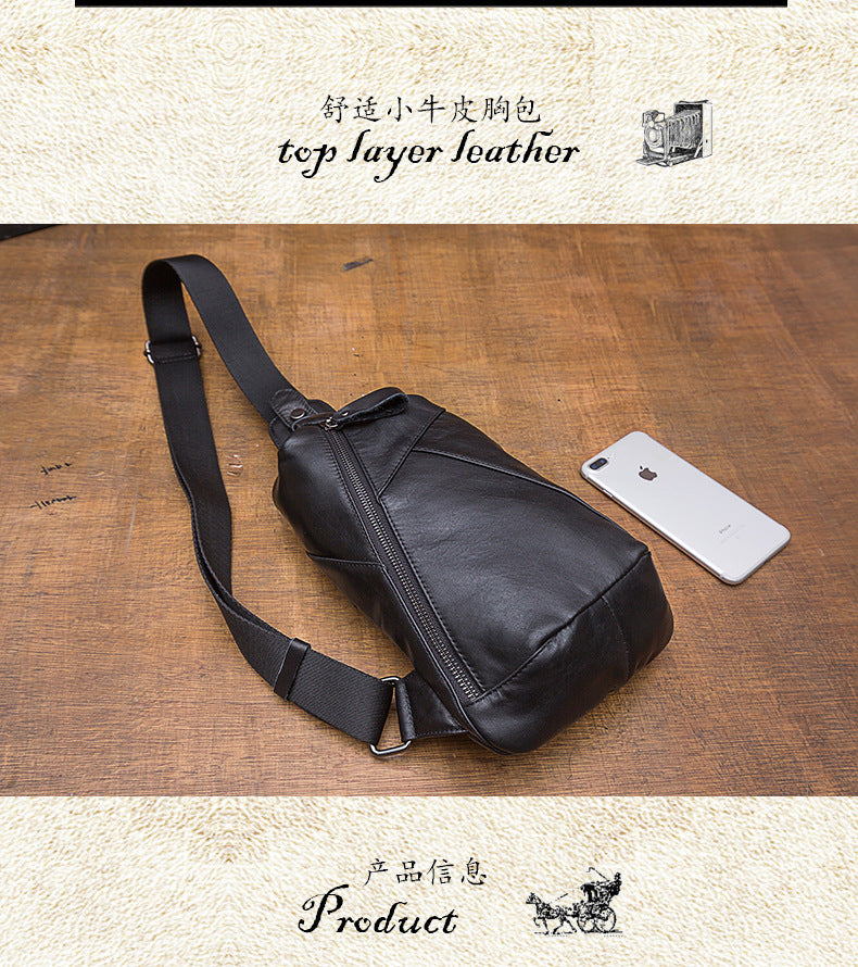 Men's Bust Bag Handmade Korean Fashion Shoulder Bag Fashion Sports Crossbody Bag 