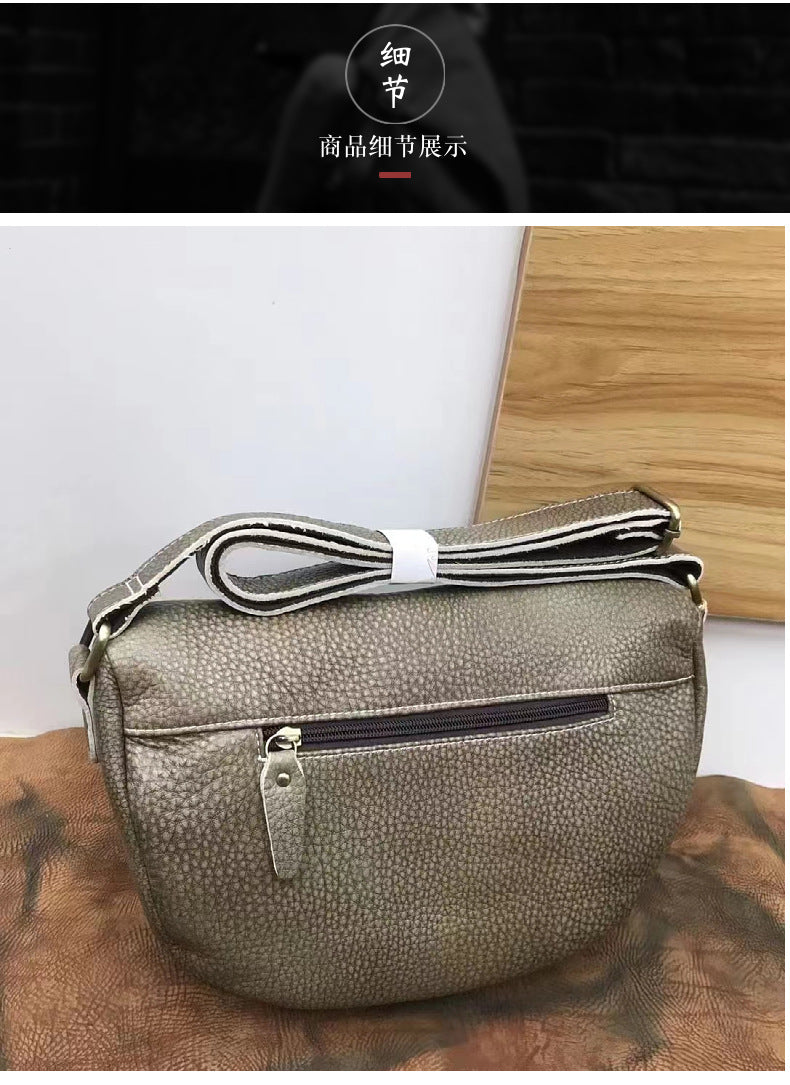 Men's Shoulder Bag Original Cowhide Genuine Leather Commuting Simple Luxury Men's Crossbody Bag 