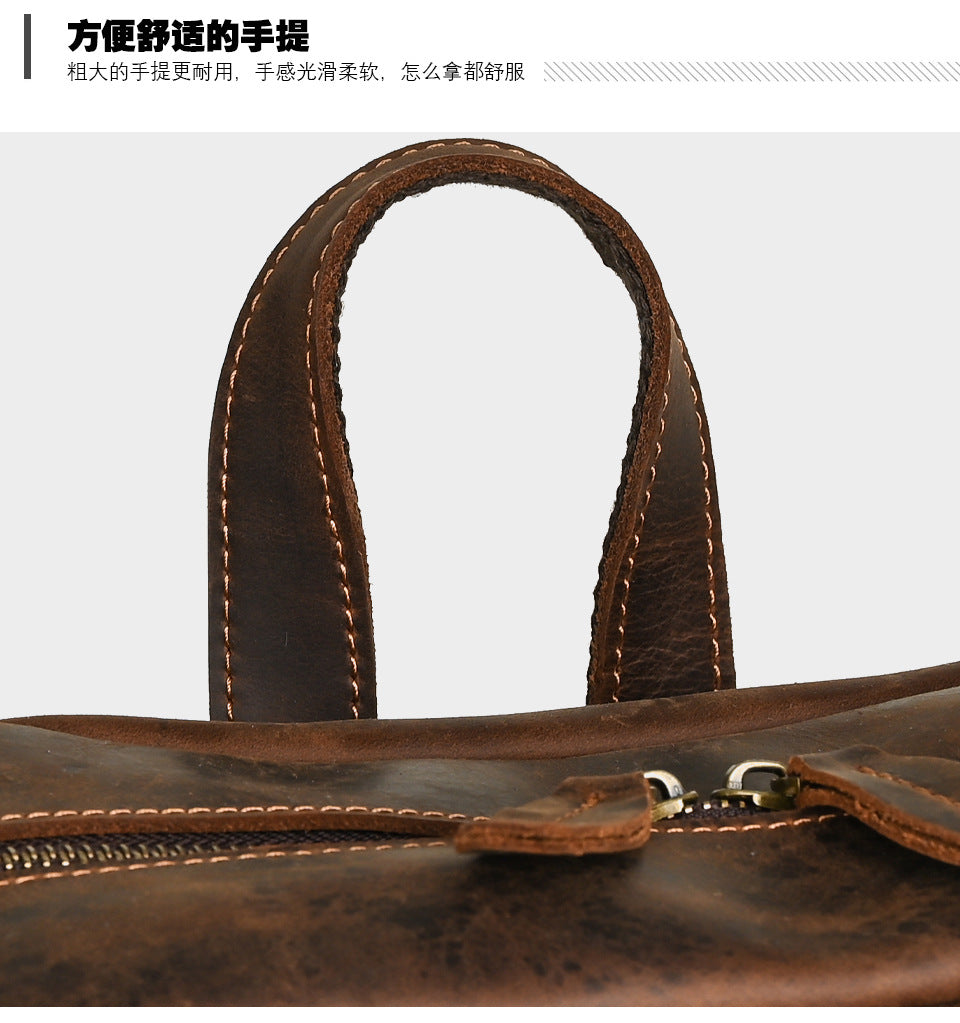 Men's backpack Cowhide genuine leather large capacity outdoor casual men's travel bag computer bag 