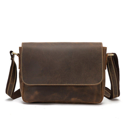 Men's shoulder bag Genuine cowhide leather retro crossbody bag for men 