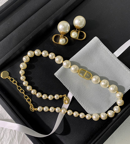 D large pearl necklace women luxury temperament collarbone necklace