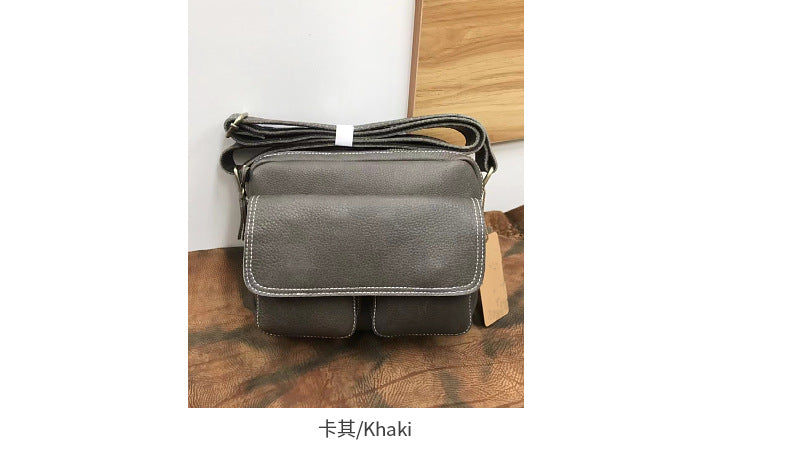 Men's shoulder bag Genuine cowhide leather casual Korean fashion multifunctional crossbody bag for men 