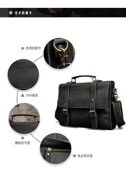 Men's handbag genuine cowhide leather business briefcase men's computer bag 