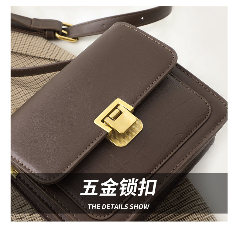 Women's bag Crossbody bag Underarm pouch Luxury genuine leather square bag Fashion Shoulder bag that goes with anything.Pochette