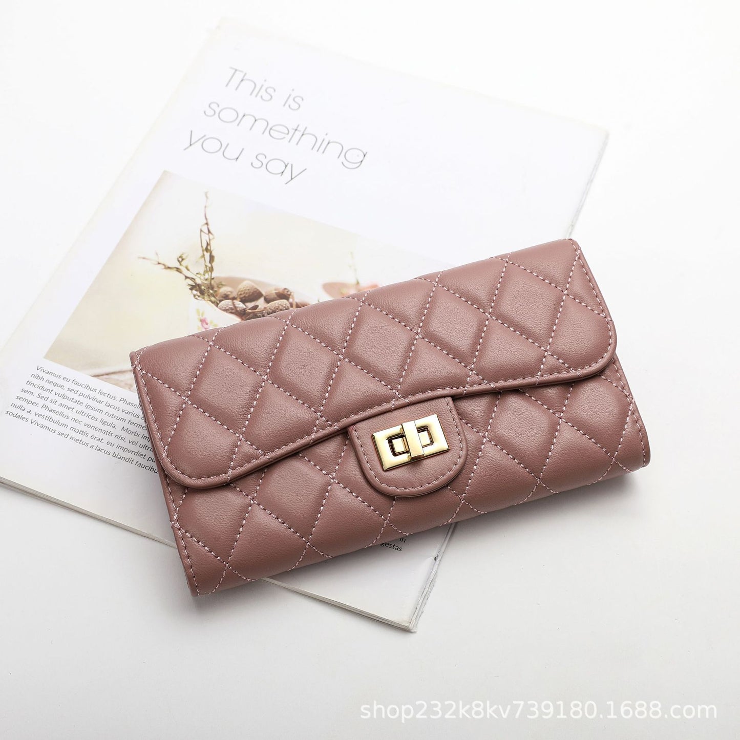 Women's wallet Checked coin purse Fashion sheepskin wallet Bifold wallet Clutch bag Goes with anything