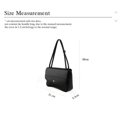 Cowhide Messenger Bag Genuine Leather Women's Bag Commuting OL High Quality Underarm Bag Shoulder Bag that goes with anything.Pochette 