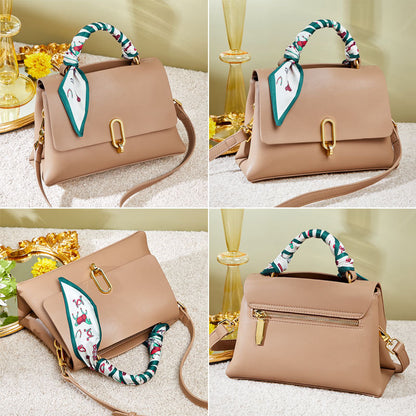 Women's Bag Fashion Genuine Leather Handbag Trendy Shoulder Bag Large Capacity Elegant Commuting Handbag that goes with anything.