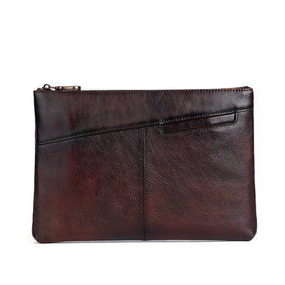 Men's Wallet Cowhide Genuine Leather Clutch Bag Retro Casual Men's Handbag 