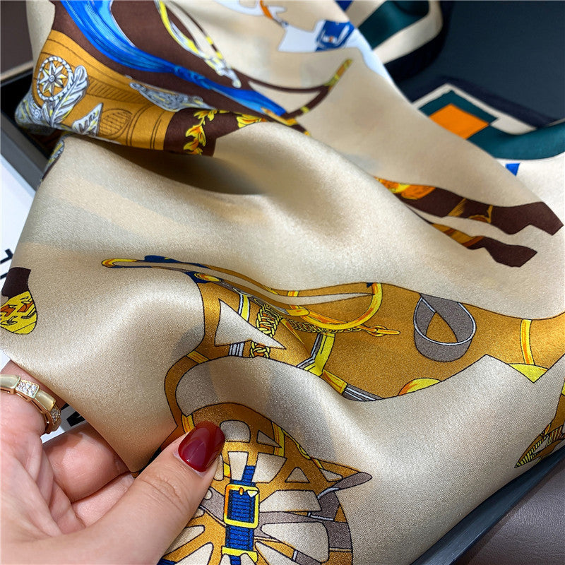 Women's Small Scarf Printed Pattern Neckerchief Elegant Fashion Silk Scarves