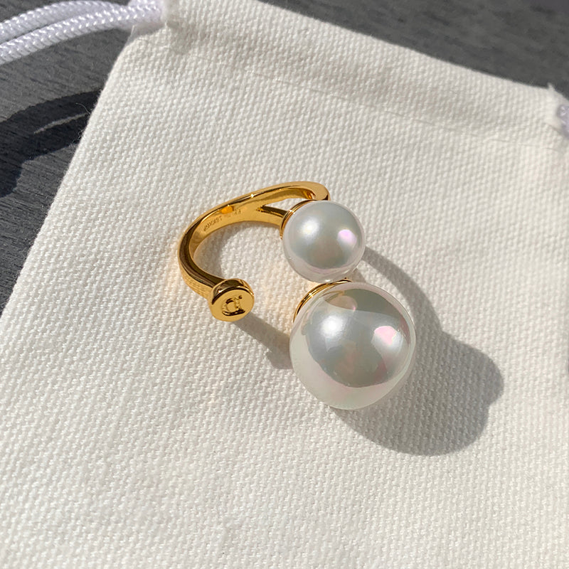 D Opening Pearl Ring Women's Fashion Personality Ring Don't Disdain Luxury