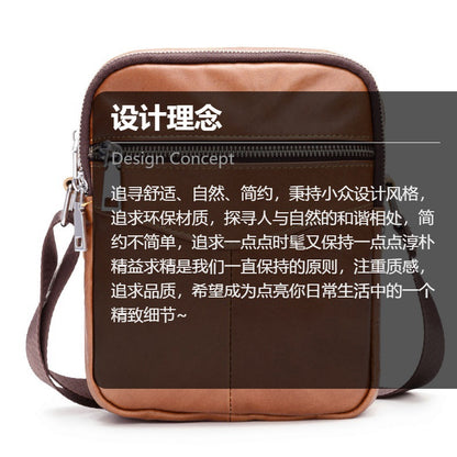 Men's Shoulder Bag Genuine Cowhide Leather Wear-resistant Casual Fashion Multifunctional Crossbody Bag for Men 