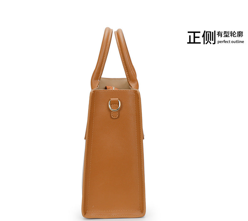 Women's handbag simple atmospheric genuine leather bag fashion large capacity shoulder bag commuting handbag.bag