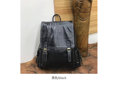 Men's backpack genuine cowhide leather high quality luxury fashion large capacity travel bag 