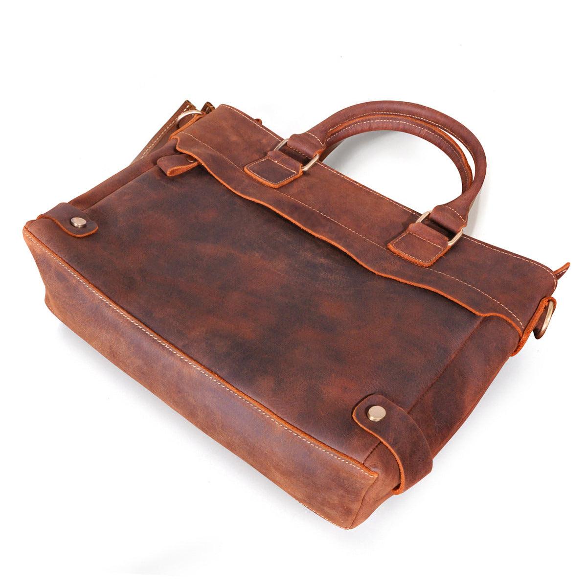 Men's Briefcase Handbag Cowhide Genuine Leather Retro Business Men Computer Bag 