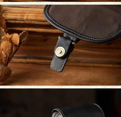 Men's Shoulder Bag Cow Leather Handmade Casual Sports Smartphone Pouch Crossbody Bag for Men 