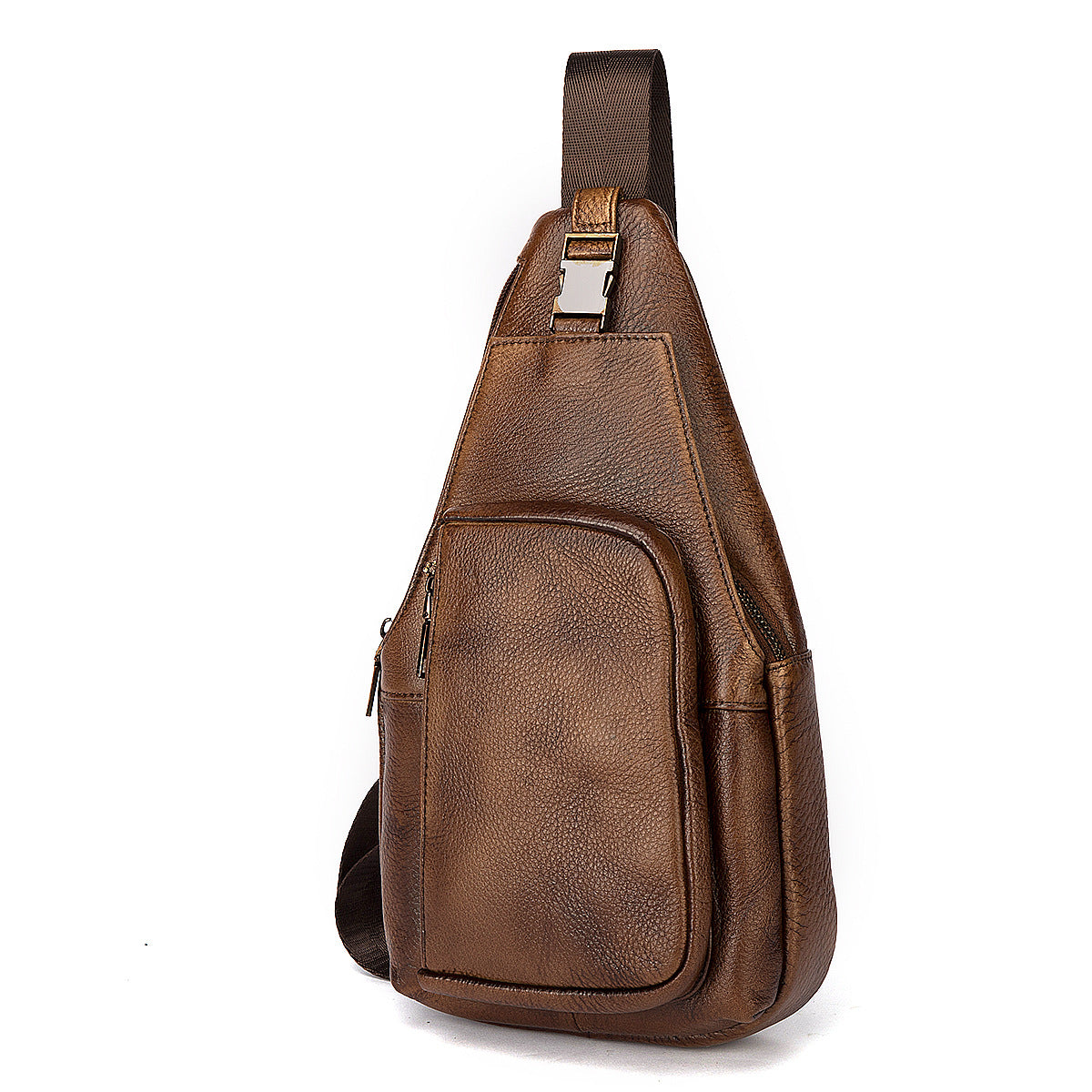 Men's bust bag Genuine cowhide leather retro outdoor versatile crossbody bag for men 