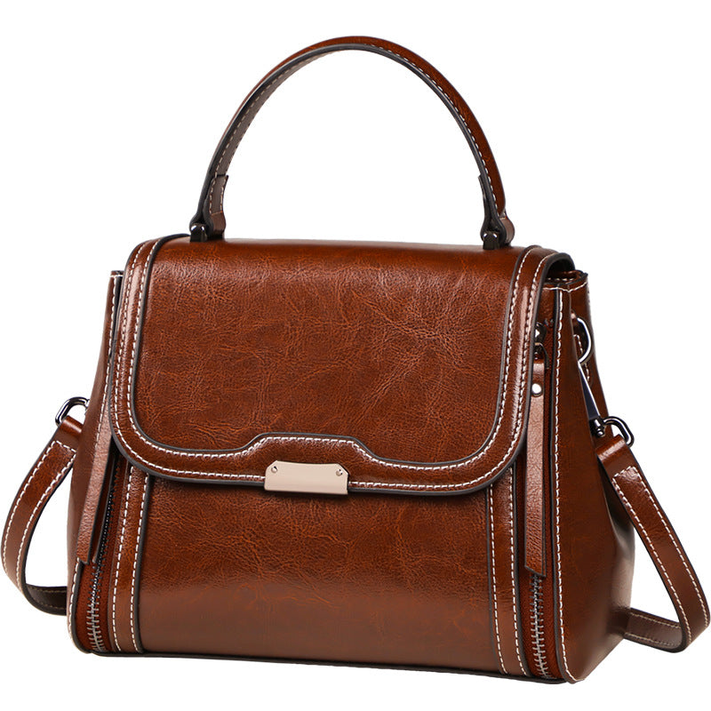 Genuine leather women's bag, fashion handbag, crossbody bag that goes with anything Broadband cowhide handbag.bag