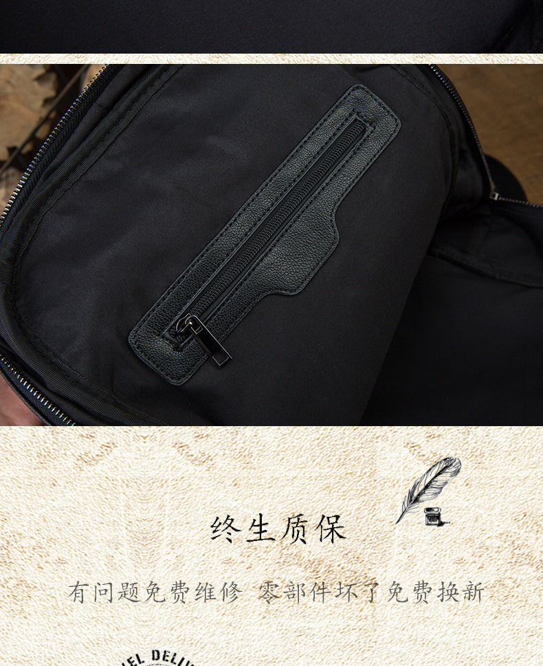 Men's Rucksack Genuine Cowhide Leather Handmade Original Unique Fashion Travel Bag for Men 