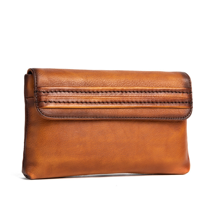 Men's Clutch Bag Genuine Cowhide Leather Retro Casual Men's Handbag 