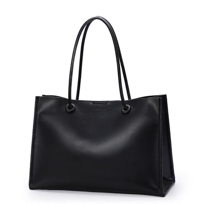 Ladies bag genuine leather tote bag large capacity casual temperament handbag simple shoulder bag.pochette