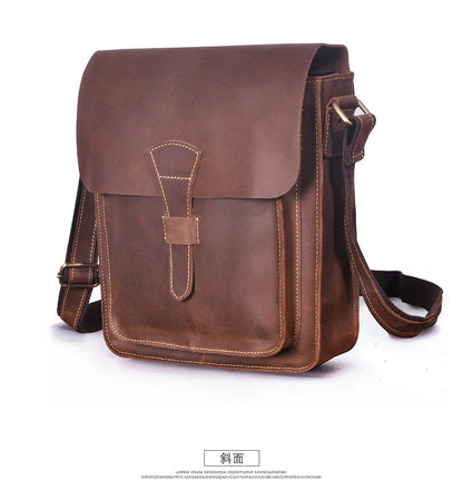 Men's Briefcase Genuine Cowhide Leather Crossbody Bag Retro Business Men Shoulder Bag Computer Bag 