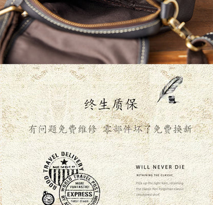 Men's Shoulder Bag Cow Leather Handmade Casual Sports Smartphone Pouch Crossbody Bag for Men 