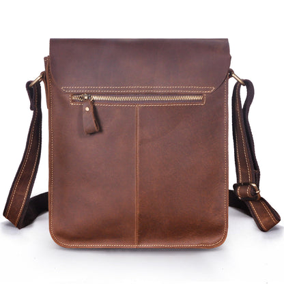 Men's Briefcase Genuine Cowhide Leather Crossbody Bag Retro Business Men Shoulder Bag Computer Bag 