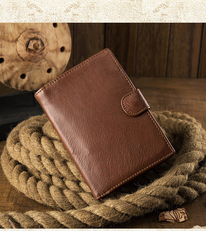 Men's Wallet Genuine Cow Leather Handmade Original Large Capacity Soft Leather Simple Men's Wallet 