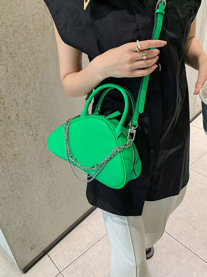 Women's handbag crossbody bag genuine leather triangular chain bag luxury fashion irregular handbag.bag