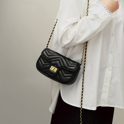 Ladies bag genuine leather chain shoulder bag square bag luxury simple fashion shoulder bag. pochette