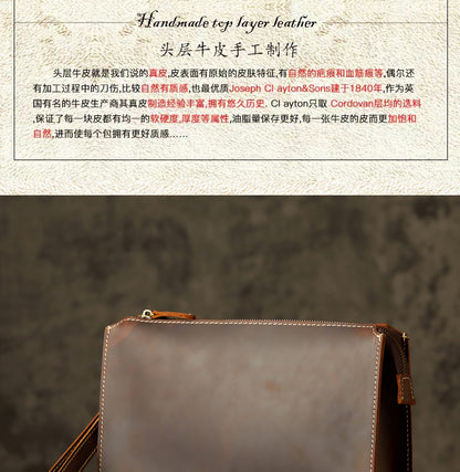 Men's Wallet Original Handmade Cowhide Crazy Horse Casual Retro Clutch Bag Men's Wallet Handbag 