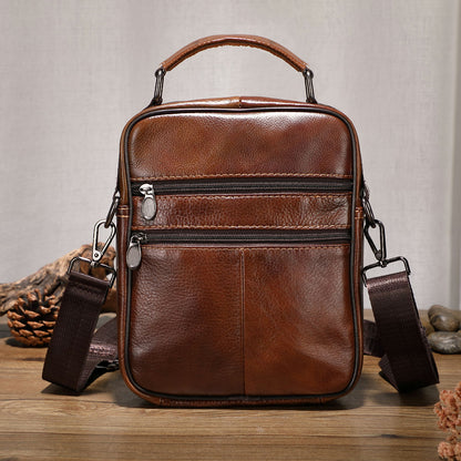 Men's Shoulder Bag Cowhide Large Capacity Casual Business Bag Fashion Handbag Men's Crossbody Bag 