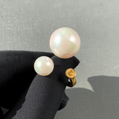 D Opening Pearl Ring Women's Fashion Personality Ring Don't Disdain Luxury