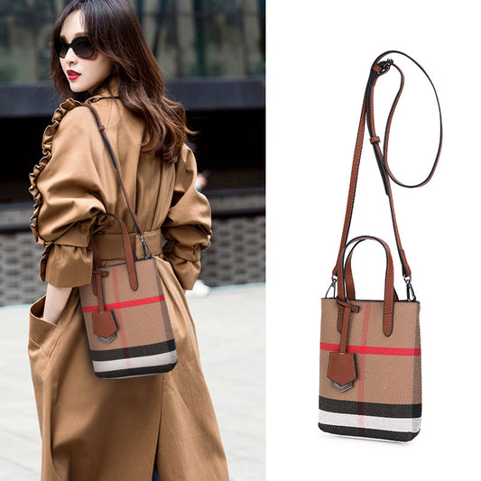 Women's Bags Plaid Canvas Pouches Trendy Fashion Handbags That Go With Anything Shoulder Bags. Pochette 