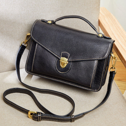 Women's Bag Fashion Genuine Leather Top Cowhide Retro Handbag Messenger Bag Trend Shoulder Bag.Pochette